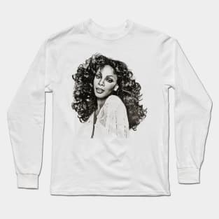 Donna Summer  portrait Retro Vintage Long Sleeve T-Shirt